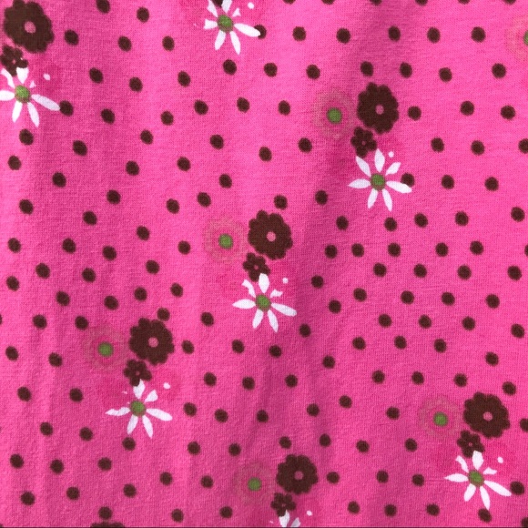 Corkys Kids Pink Green Brown White Flowers Ruffled Bottom Polka Dot Floral Pants - Picture 3 of 12